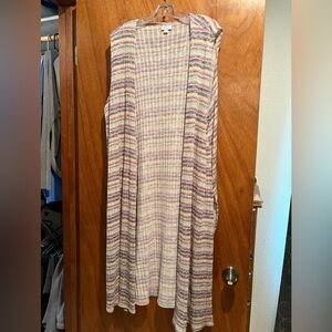 XL LuLaRoe Multicolor Sleeveless Duster Cardigan